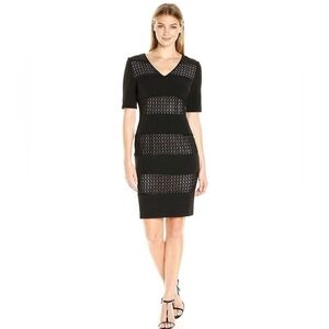 Maggy London Short Sleeve Casual Black Sheath Dress